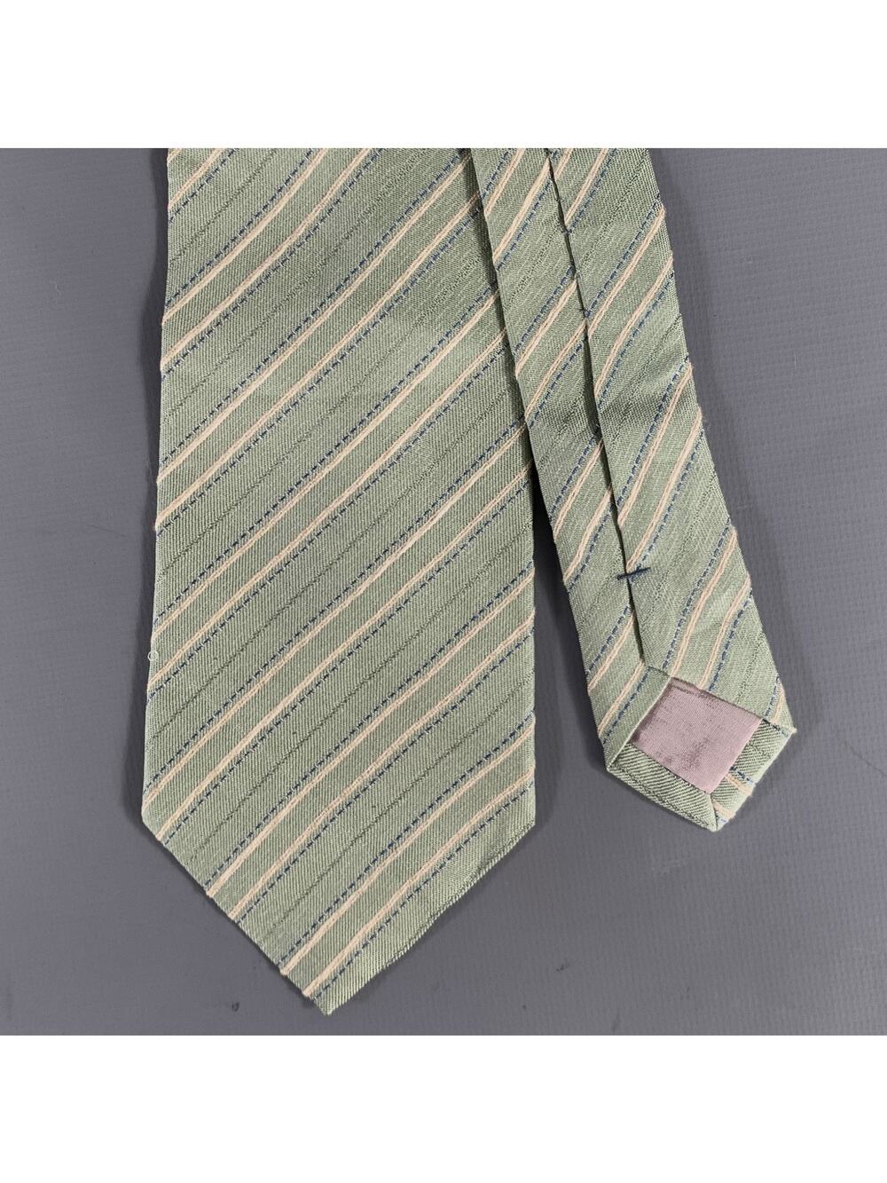 ISSEY MIYAKE Tan Mint Diagonal Silk Tie